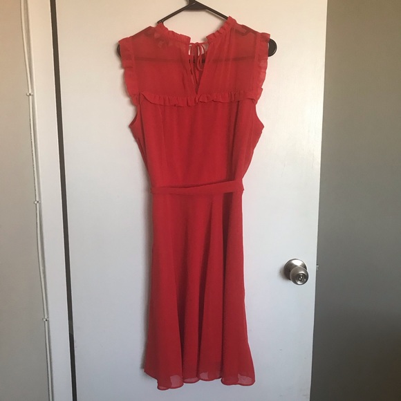 Billie and Blossom Red Midi Ruffle Dress - Size 10 - Picture 5 of 8
